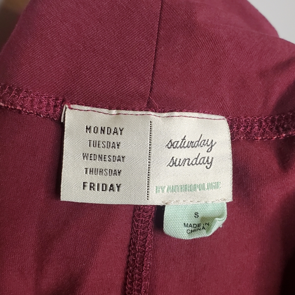 Anthropologie - Saturday Sunday Leggings Maroon Women's Size Small Red Pockets - Picture 5 of 16